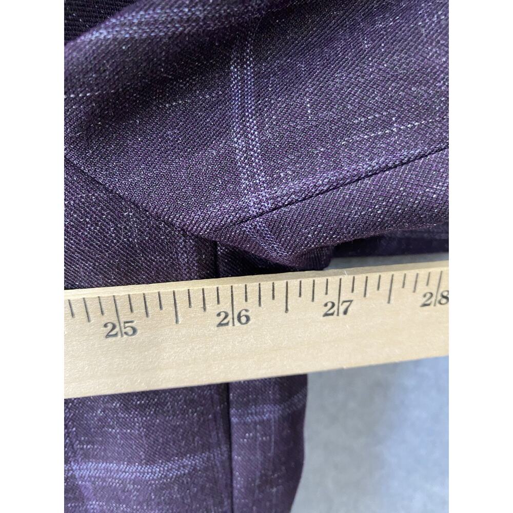 Oak Hill Burgundy Windowpane Sport Coat Blazer 58R 4XL Big Tall Quiet Luxury - Picture 10 of 14